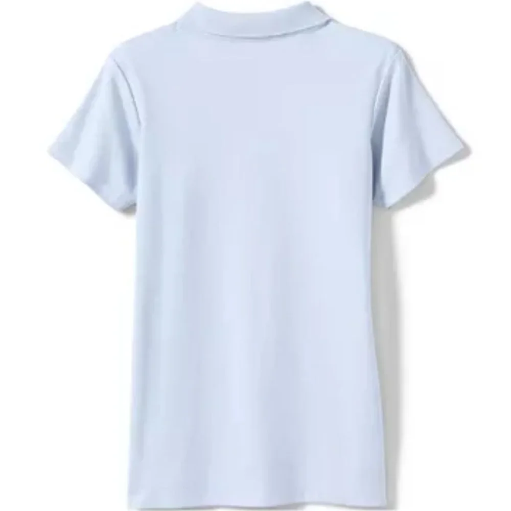Lands' End Short Sleeve Light Blue Interlock Polo Shirt / NWOT